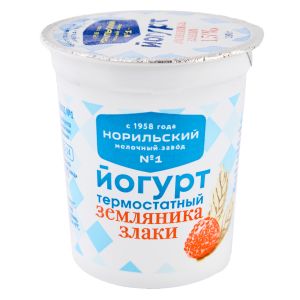 Йогурт термостатный земляника-злаки 1,5% 200 г