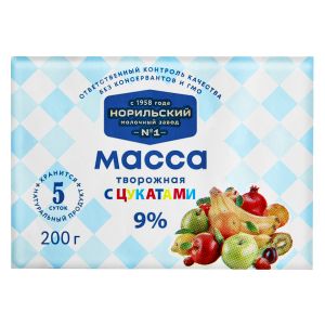 Масса творожная особая с цукатами 9% 200 г